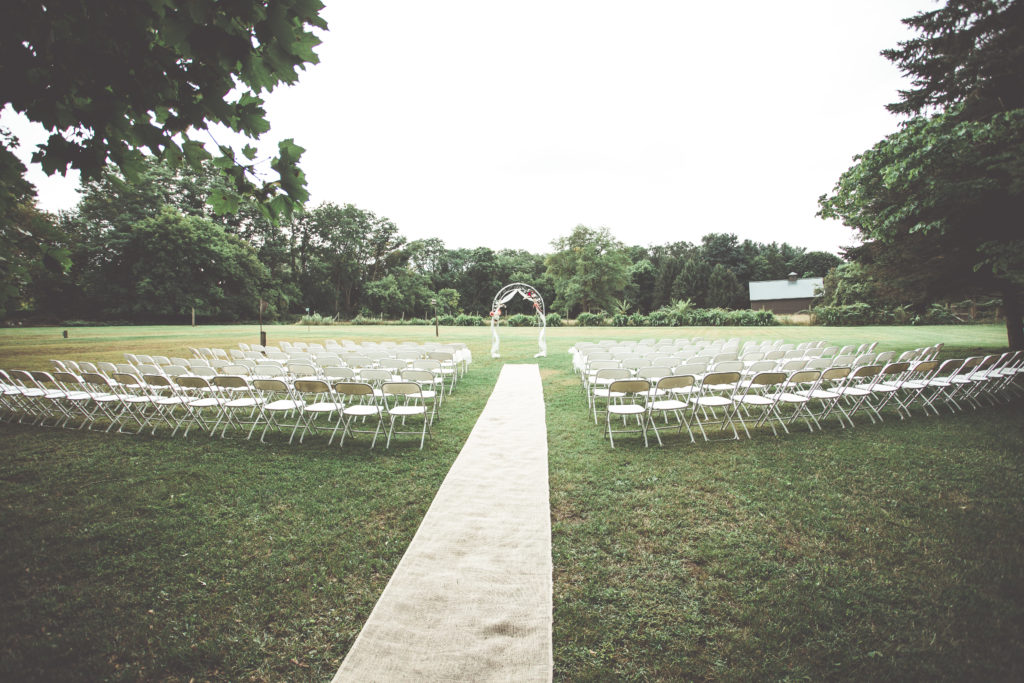 backyard wedding venue set up